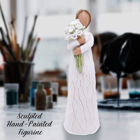 Guardian Angel Collectible Figurine, 6.2" Hand Carved Angel Figurine, Gathering of Beautiful Wishes, Good Wishes, Good Lucky, Good Health, Wealth to You