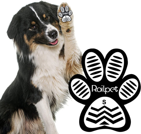 Roilpet Dog Slip Stopper Pads- Provide Your Dogs with Anti-Slip Traction from Slipping on Slippery Floors, Especially for Senior Dog for Indoors Wear (12 Sets 48 Pads, S (1-5/8"x1-3/8, 4-10 lbs))
