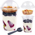 50Pack 12oz Clear Plastic Parfait Cups with Insert and Dome Lids (No Hole) Disposable Dessert Cups for Yogurt Fruit and Cereal Parfait