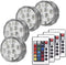 Sunyel Submersible LED Lights, 16 Colors 4 Modes Battery Powered RGB Floral Lights with 24-Key Remote (4-Pack)