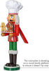 Ornativity Christmas Chef Nutcracker Figure Wooden Chef Hat Nutcracker with Gingerbread Man and House Holiday Decoration