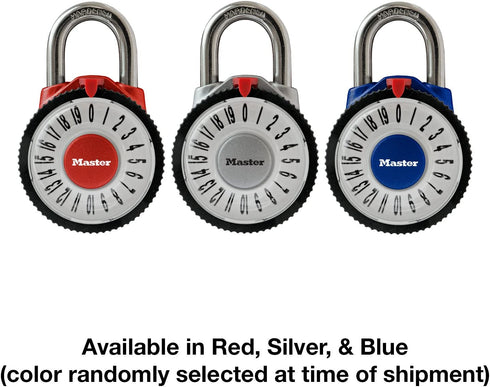 Master Lock 1588D Locker Lock Combination Padlock with Magnification Lens, 1 Pack, Colors May Vary