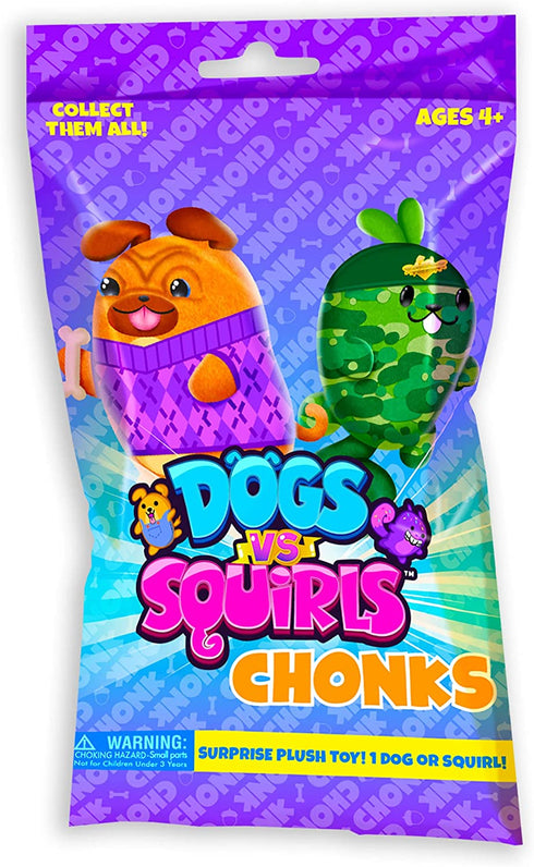 Dogs vs Squirls - Mystery Bag - 1pk - Chonk - Amazon Exclusive Super-Soft & Bean-Filled Plushies! Collect These as Stocking Stuffers! Great for Advent Calendars - Great for Kids, Boys, & Girls!