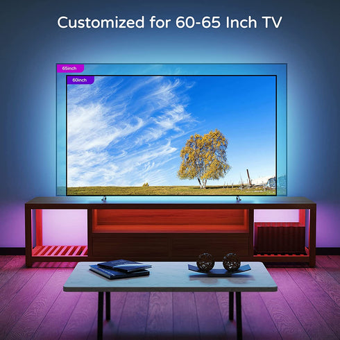 TV LED Backlight 65 Inch TV, Hamlite 15Ft USB Led Lights for TV Backlight Customized Covers 4/4 Sides of 60-65" TVs Mood Light with RF Remote,TV Lights Behind for Gaming Room Lights, TV Bias Light Kit