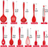 TeamFar Kitchen Utensils Set of 11, Red Silicone Cooking Utensils Spatula Set Heat Resistant For Nonstick Cookware, Perfect for Cooking Baking Mixing, Healthy & Non Scratch, Dishwasher Safe