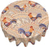 Cute Roosters Tablecloth Round Washable French Country Table Cover for Kitchen Dining Picnic Party Indoor Outdoor Table Mats 60 inch