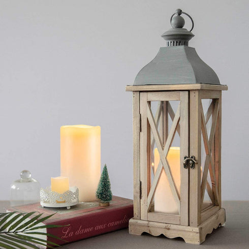 Homemory 6" x 4" Waterproof Outdoor Flameless Candles - Battery Operated Flickering LED Pillar Candles for Indoor Outdoor Lanterns, Long Lasting, Large, Set of 2