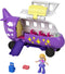 Polly Pocket Pollyville Airplane with Micro Polly Doll, Seating for 3 Passengers, Luggage Compartment, Restroom Door, Exit Ramp, Food Cart, Luggage & Vanity Case; for Ages 4 Years Old & Up
