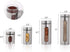 PENGKE 4 Piece Silver Stainless Steel Canister Set with Glass Windows,perfect for Kitchen Canning Cereal,Pasta,Sugar,Beans,Spice
