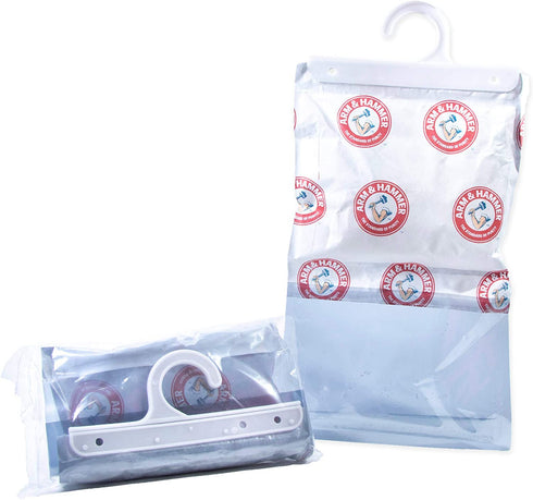 Arm & Hammer Fragrance Free Hanging Moisture Absorber and Odor Eliminator 2 Pack - Traps Moisture for Fresher, Cleaner Air
