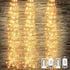 2 Pack 250 LED Firefly Bunch Lights 8.2ft Waterfall Lights, 8 Flashing Modes Fairy Lights Indoor Outdoor Waterproof Garden Decoration Battery Operated Remote Control (Warm White)