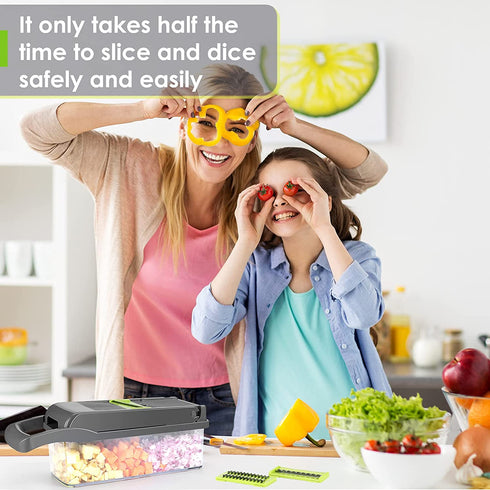 Vegetable Chopper - Time-and Labor-Saving Food Chopper - Pro Onion Chopper Vegetable Cutter and Dicers ?12 in 1 Multifunctional Veggie Chopper?Container for Salad Potato Carrot Garlic
