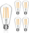 Vintage LED Edison Bulb, 6W, Equivalent 60W, Soft White 2700k, Non-Dimmable Led Filament Light Bulb, E26 Base, High CRI 95+ Eye Protection Led Bulb, Clear Glass for Home Bathroom Kitchen, Pack of 5