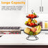 Metal Fruit Bowl, Garini 3 Tier Fruit Basket, Large Fruit Bowl for Kitchen Counter, Kitchen & Dining Table, Lotus Shape, Black
