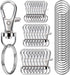 100PCS Swivel Snap Hooks with Key Rings, Premium Metal Swivel Lobster Claw Clasps Assorted Sizes (Large, Medium, Small) for Keychain Clip Lanyard, Jewelry Making, Crafts, Silver