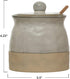 Creative Co-Op White Stoneware Sugar Lid Pot