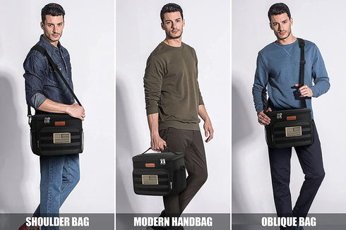 Insulated Lunch Box for Men Women - Leakproof Reusable Lunch Bag with MOLLE Webbing for Office Work School Picnic Gym, Freezable Cooler Tote Bag with Adjustable Shoulder Strap for Tactical Adult/Kids