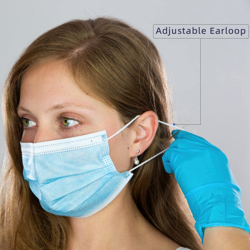 100 Pack Premium Disposable Face Masks Medical Grade -3 Ply Face Mask for Adults -USA Made Masks, Comfortable,Soft, Breathable