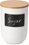 DOWAN Coffee Canister for Ground Coffee, 60 OZ (1800 ML) Kitchen Canisters with Airtight Lid & Chalkboard, Farmhouse White Ceramic Canisters, Food Storage Containers for Coffee, Sugar, Tea, Salt