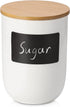 DOWAN Coffee Canister for Ground Coffee, 60 OZ (1800 ML) Kitchen Canisters with Airtight Lid & Chalkboard, Farmhouse White Ceramic Canisters, Food Storage Containers for Coffee, Sugar, Tea, Salt