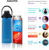 New Aquatix (Sea Mist Blue, 21 Ounce) Pure Stainless Steel Double Wall Vacuum Insulated Sports Water Bottle Convenient Flip Top Cap with Removable Strap Handle - Keeps Drinks Cold 24 hr/Hot 6 hr