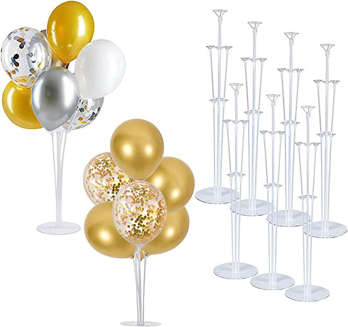 Balloon Stand Kit 7 Sets of Table Balloon Stand Holder Reusable Balloons Decorations for Party , Birthday Wedding Anniversary Christmas and other festive decorations Allowing The Balloons To Float Without Helium