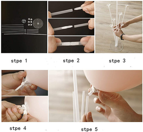 Balloon Stand Kit 7 Sets of Table Balloon Stand Holder Reusable Balloons Decorations for Party , Birthday Wedding Anniversary Christmas and other festive decorations Allowing The Balloons To Float Without Helium