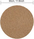 SHACOS Jute Placemats Set of 4 Heat Resistant 12 inch Round Place Mats Natural Jute Woven Braided Table Mats Thick Farmhouse Placemats Trivet (Jute Brown, 12 Inch)