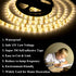 JUNWEN Waterproof LED Strip Light Kit,Dimmable Warm White Rope Lights,16.4 FT/5M Tape Lights 300 Units SMD 2835 12V LED Ribbon with Power Supply for Home Kitchen Bar Clubs
