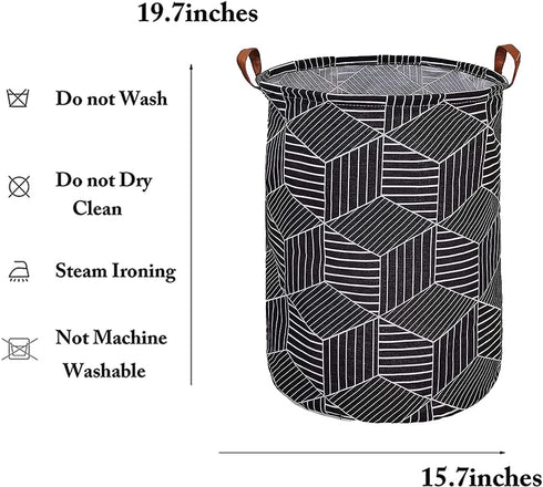 Large Laundry Basket, Baby Laundry Basket, Waterproof Laundry Hamper, Foldable Clothes Hamper, Collapsible Laundry Baskets. Teen Hamper, Perfect for Dirty Clothes and Toys. (Black diamond)