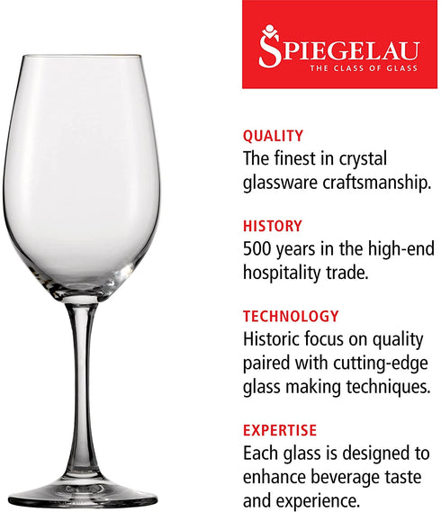 Spiegelau Wine Lovers White Wine Glasses, Set of 4, European-Made Lead-Free Crystal, Classic Stemmed, Dishwasher Safe, Professional Quality White Wine Glass Gift Set, 13.4 oz