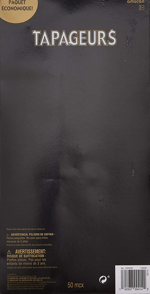 Amscan Black, Gold and Silver New Year's Eve Party Horns & Blowouts, NYE Party Supplies, 50 Pieces