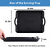 Plastic Tray with Handles, 2 Pack Multi-Purpose Rectangular Non Slip Restaurant Serving Trays Set for Parties, Coffee Table, Kitchen (Black-A)