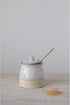 Creative Co-Op White Stoneware Sugar Lid Pot