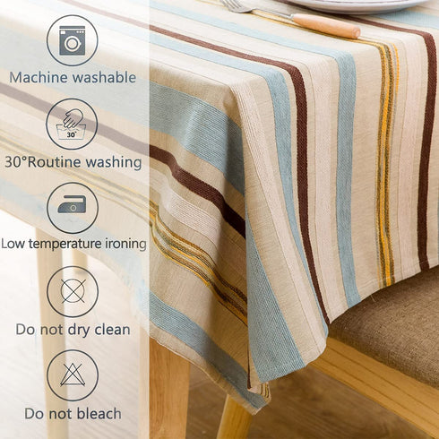 Stripe Rectangle Tablecloth, Water and Stain Resistant Indoor and Outdoor Table Cloth Decorative, Table Cover for Picnics Parties Dining Kitchen Tables?51x70 Inch?