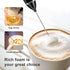 Milk Frother Handheld, Electric Foam Maker with Stainless Whisk 3 Speed for Bulletproof Coffee Extra 16 Pcs Art Stencils