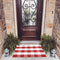 USTIDE Buffalo Check Plaid Doormat Red and White 2'x3'Hand Woven Cotton Plaid Rugs Farmhouse Layered Door Perfect for Front Door Porch Outdoor Rug