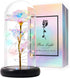 Rainbow Forever Rose Gifts for Women, Galaxy Glass Rose Flower Gift, Light Up Rose Light Birthday Christmas Unique Gifts, Artificial Flowers, Mothers Personalized Gifts Valentines Day Gifts for Her