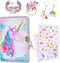 ICOSY Unicorn Diary with Lock for Girls, Sequin Kids Journal for Girls Lined Journal Notebook Unicorns Gifts Set with Stickers Bracelet