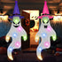 YEGKGO 2PCS 56" Halloween Ghost Windsocks with LED Lights and Hat, Halloween Hanging Windsocks, Outdoor Halloween Decorations for Yard, Patio, Lawn, Garden, Tree