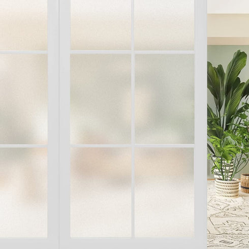 HIDBEA Window Privacy Film, UV Blocking Heat Control Removable Frosted Glass Window Film Static Cling Opaque Door Decorative Sticker for Home Bathroom Office(17.5 x 78.7 Inch, Pure)
