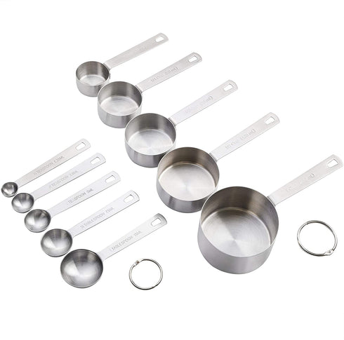 Babish 10-Piece Stainless Steel Measuring Cups & Spoon Set