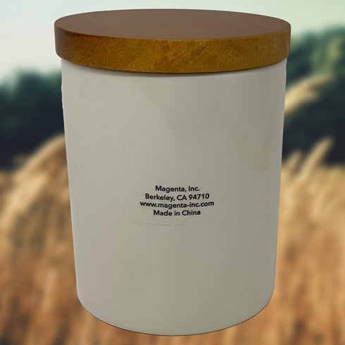 Rae Dunn by Magenta, Treasures Ceramic Canister w/Wood lid, Beige, Black LL