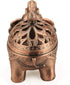 K COOL Alloy Incense Holder Stand Elephant Cone Coil Incense Burner Ash Catcher with Lid, Aromatherapy Ornament Home Decoration for Indoor Outdoor (Red Copper)