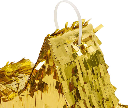 Small Gold Foil Star Pinata for Kids Birthday Party, Baby Shower (13 x 13 x 3 In)