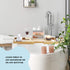 PEULEX Bathtub Tray- Bath Caddy Comes With Book, Soap Dish & Wine Glass Holder, Expandable Hot Tub Tray Designed With Premium Bamboo, For Luxurious Bathing, Great For Bath Lovers & Gift For Loved Ones
