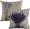 LINKWELL Pack of 2, Square Throw Pillow Covers Set Decorative Cushion Case for Sofa Bedroom Car Couch 18 x 18 Inch - French Country Purple Lavender Flower CC1038-1142