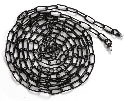 Eumyviv 19ft Heavy Duty Chain for Light Fixture, Pendant Light Extra Chain Permits Installation of Chain-Hung Fixtures on High Ceilings with Max Fixture Weight of 65 Pounds, Black(L0580)