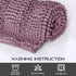 NICETOWN Bath Rugs Ultra Thick and Soft Texture Chenille Plush Striped Floor Mats Bath Rug with Non-Slip Backing Microfiber Hand Tufted Door Mat for Entryway (Mauve, Pack 2-20" x 32"/24" x 24" U)
