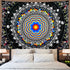 Trippy Mandala Tapestry Psychedelic Black and White Tapestry Hippie Celestial Space Tapestry Bohemian Boho Tapestry Wall Hanging for Living Room